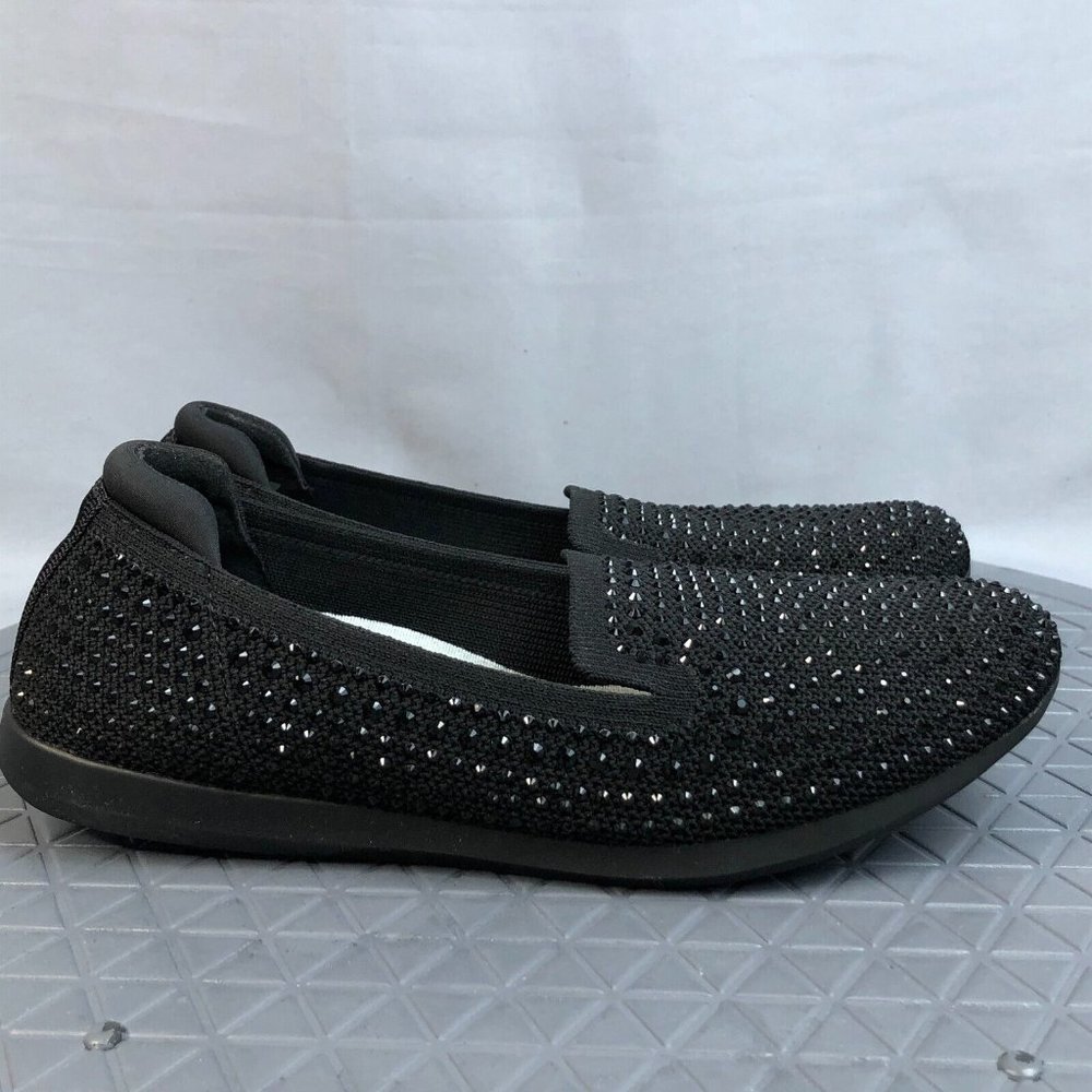 Cloudsteppers by Clarks Womens Knit Embellished Loafers Carly Drea Black Size 5